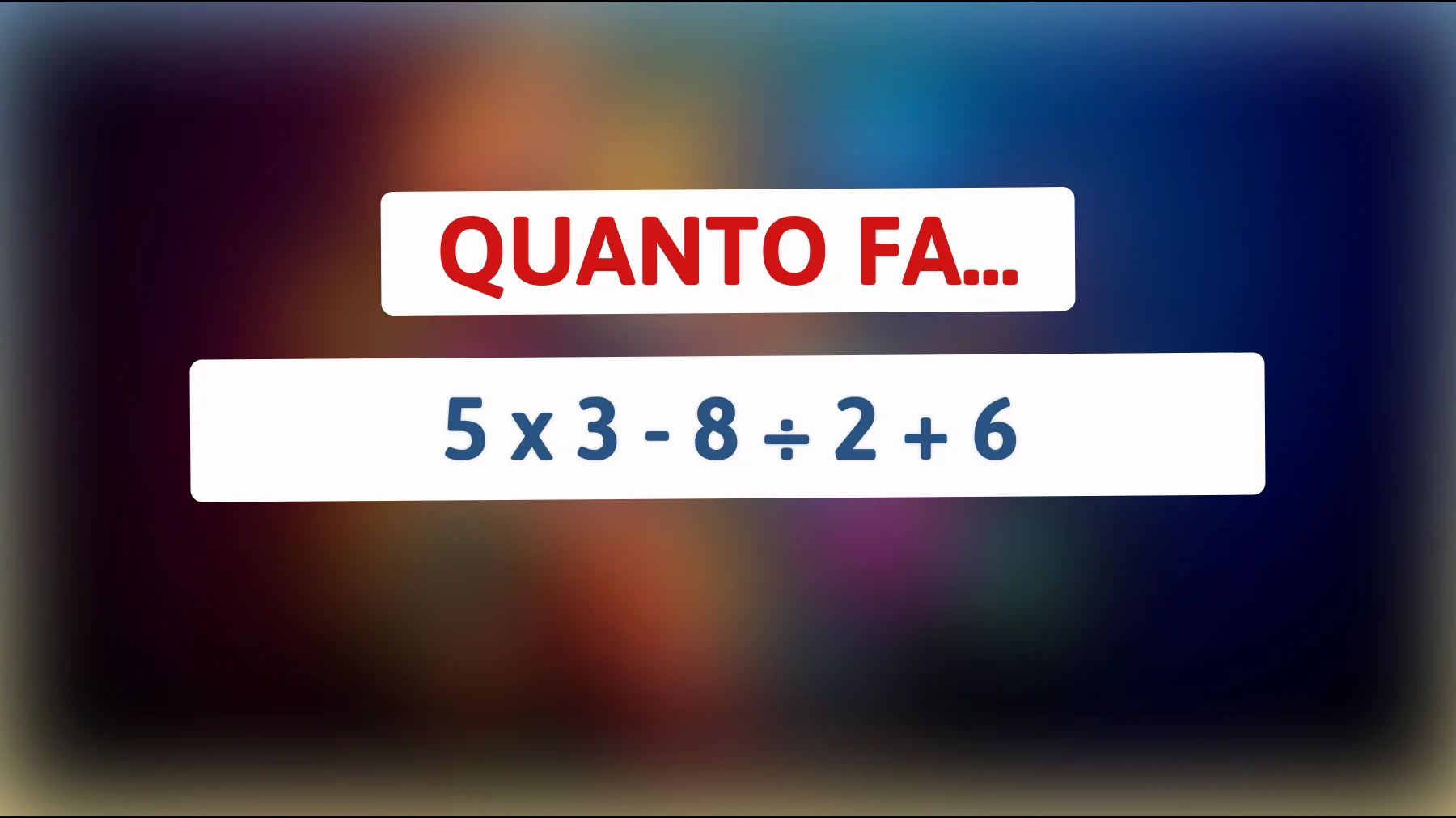 "Sorpresa: solo il 10% delle persone indovina questa semplice operazione matematica!""